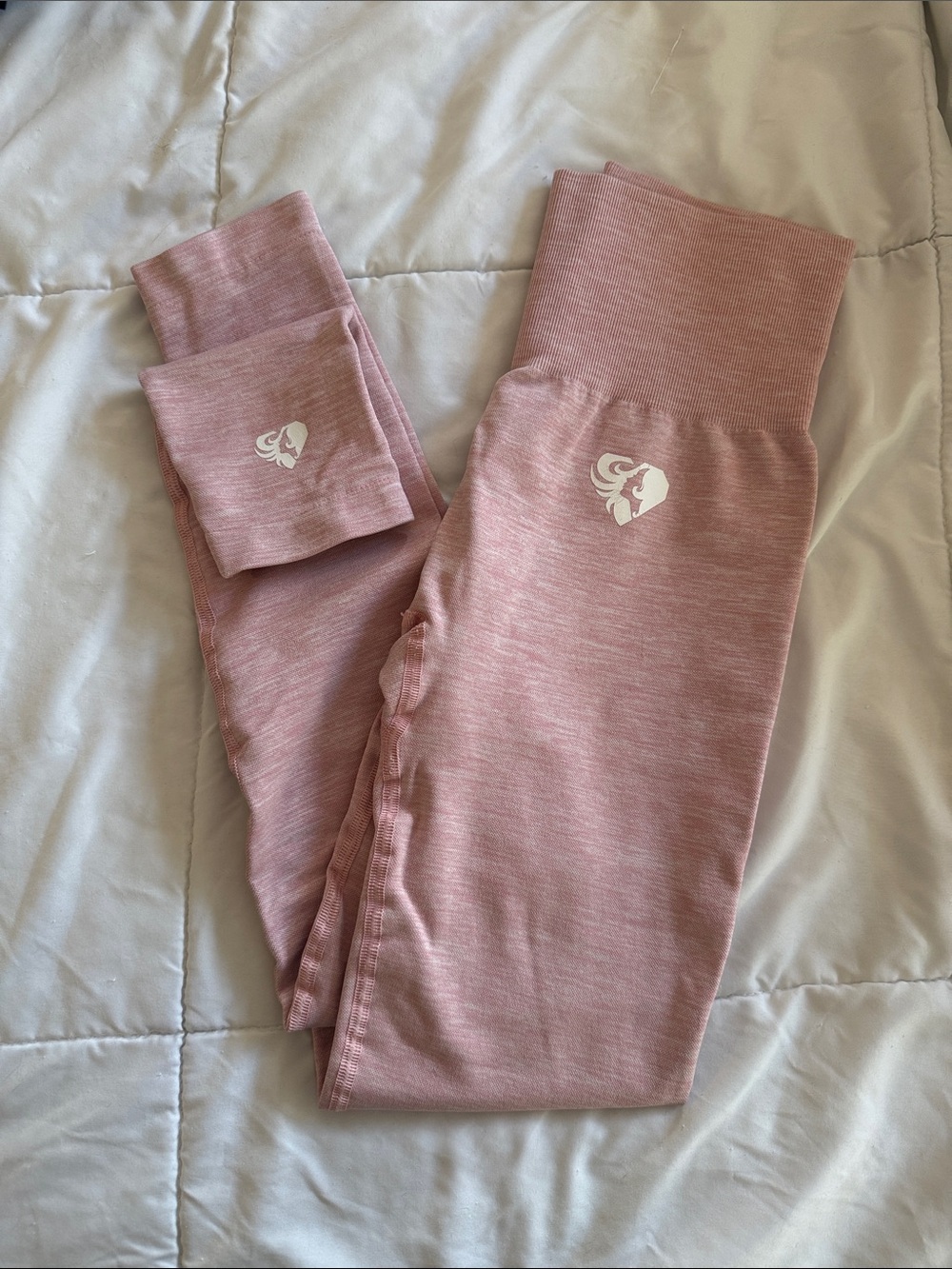 Seamless High-Waist Leggings in Dusty Rose - Women's Activewear